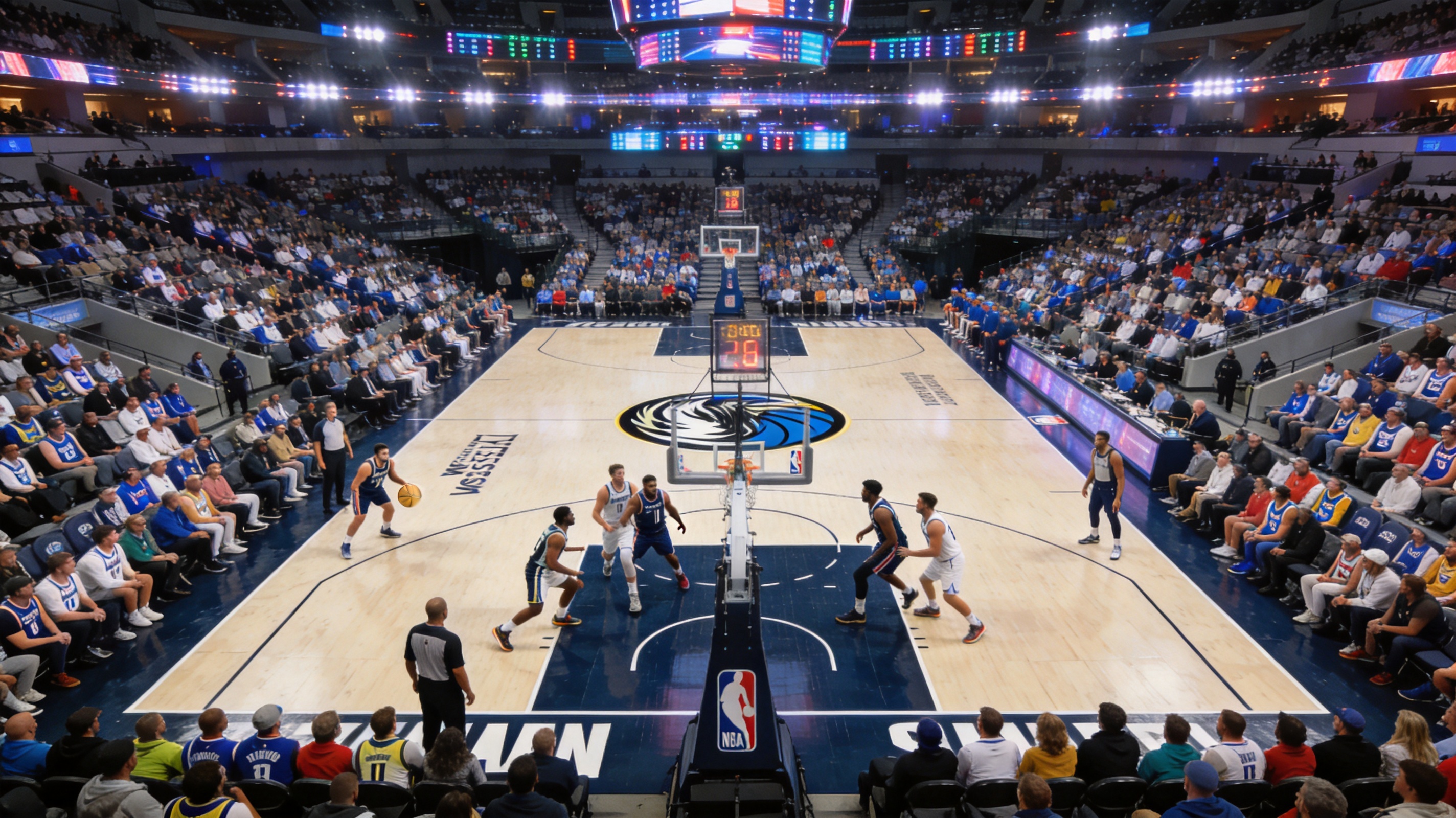 NBA篮球比赛场馆全景图